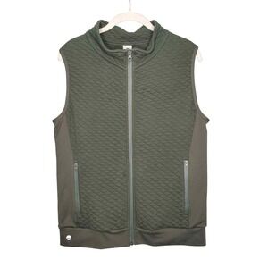 Senita Athletics Quilted Vest Women's Size M Hunter Green Zip Up Outdoors Active